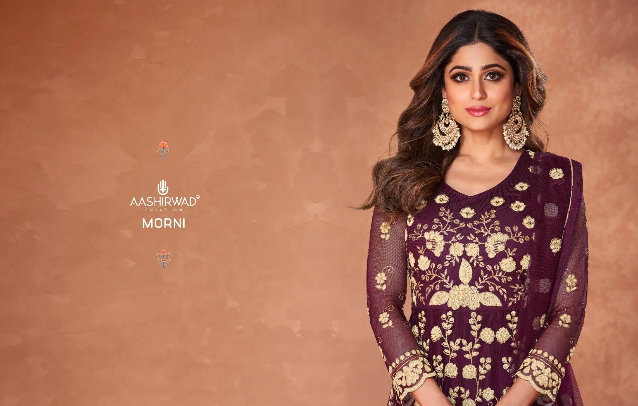 Aashirwad Creation Morni Anarkali Dress Material Catalog Lowest Price